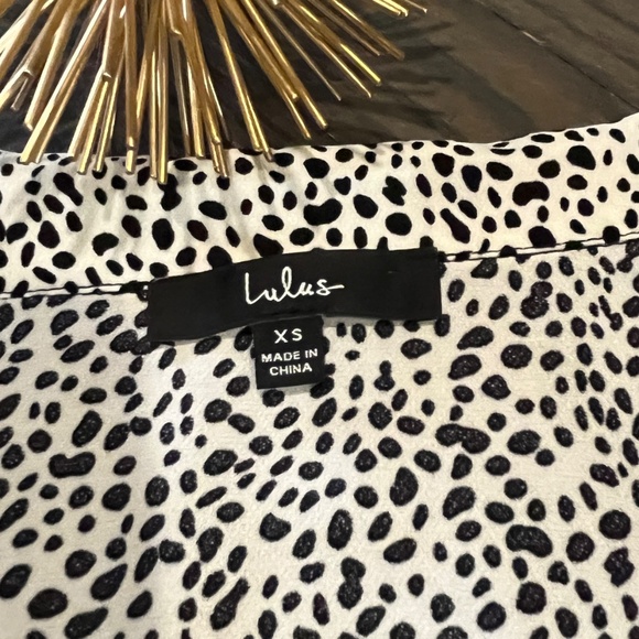 Always Lovely Ivory and Black Print Long Sleeve Bodysuit XS - Picture 10 of 11